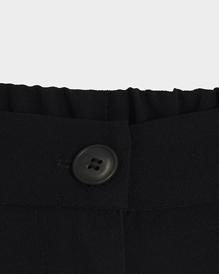 Black Pleated Straight Trousers