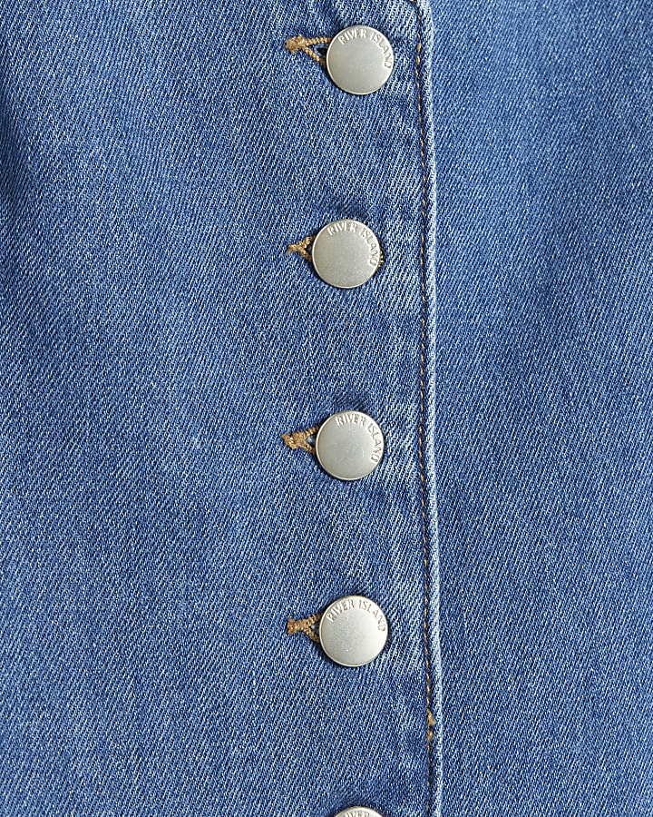 Blue denim button up waistcoat