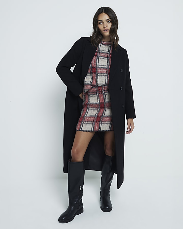 Red Hairy Tartan Jumper