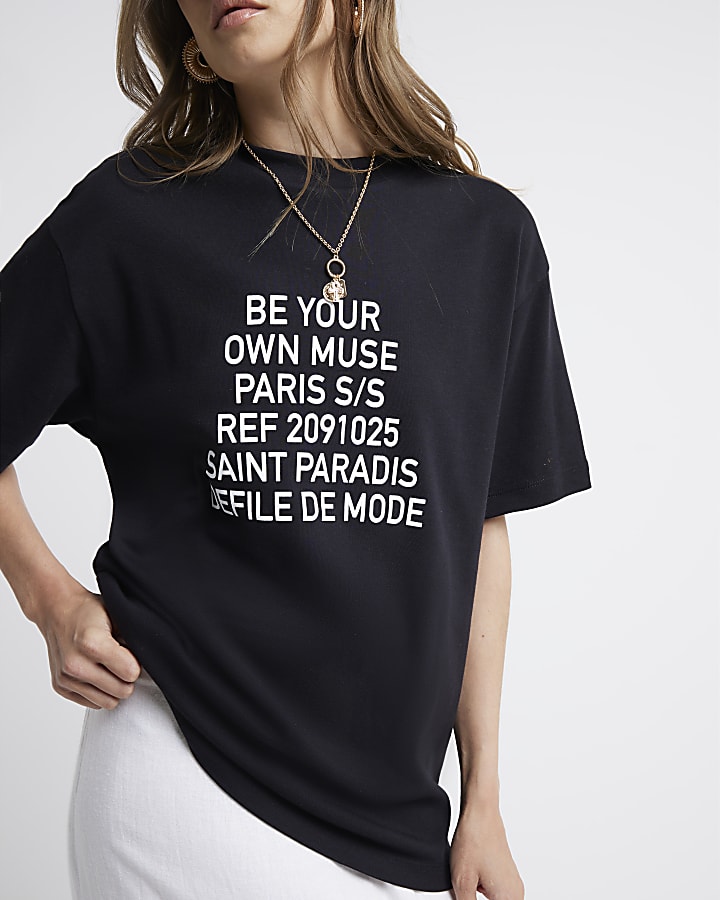 Black Be Your Own Muse Boyfriend T-shirt