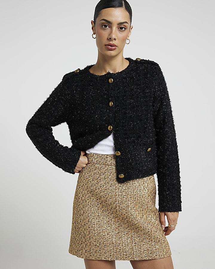 Gold Boucle Mini Skirt