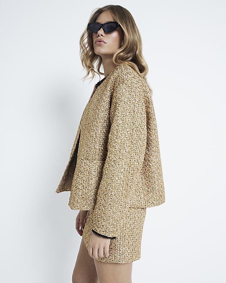 Gold Boucle Tailored Jacket