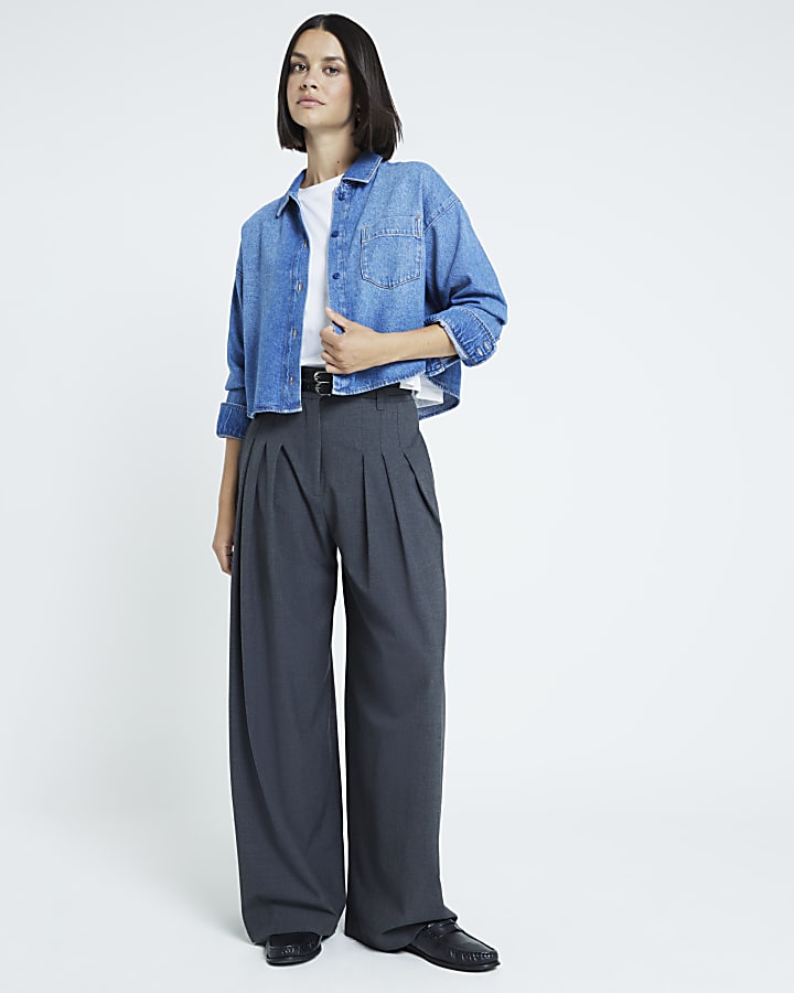 Blue denim Cropped shirt