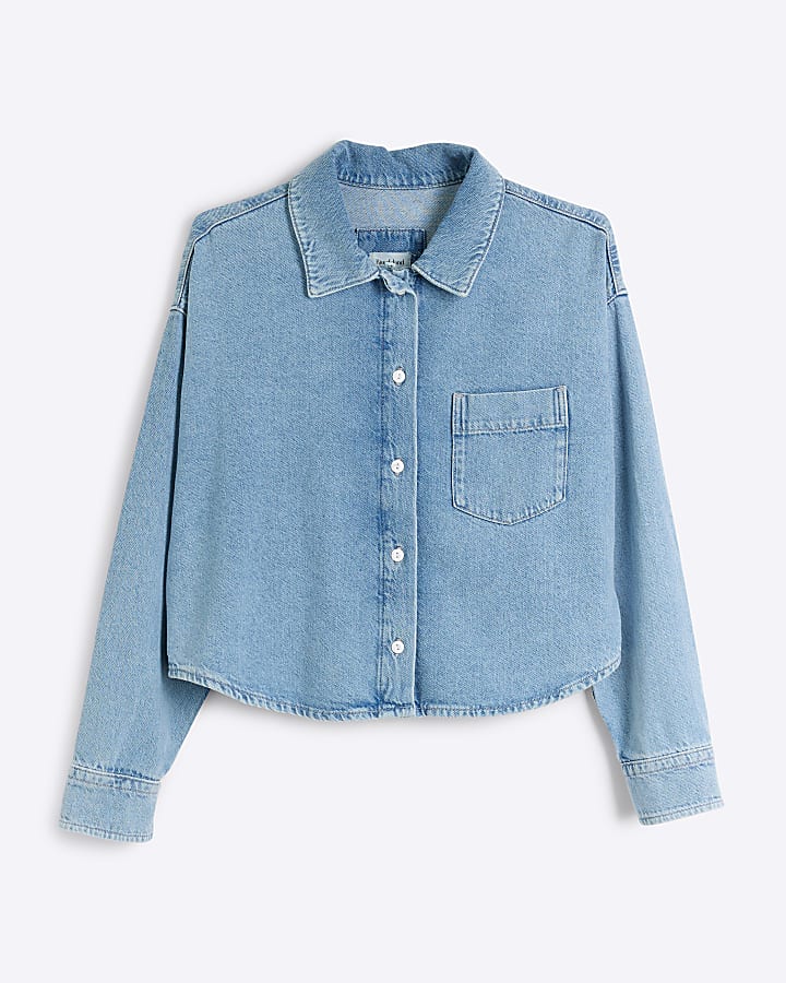 Blue Denim Crop shirt