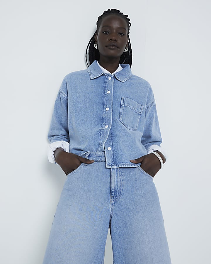 Blue Denim Crop shirt