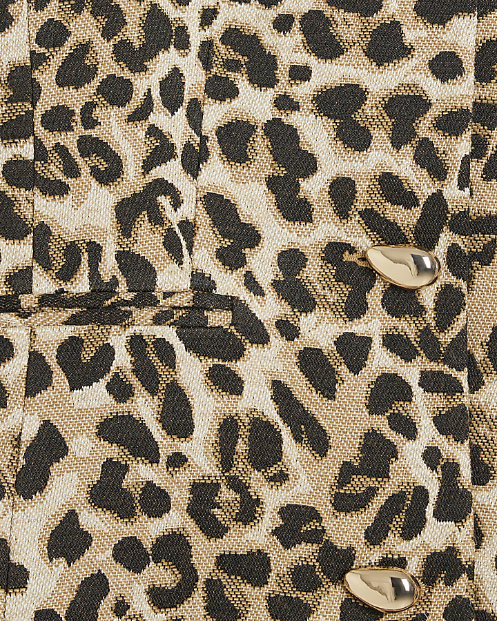 Brown Leopard print Sculpted Jacket