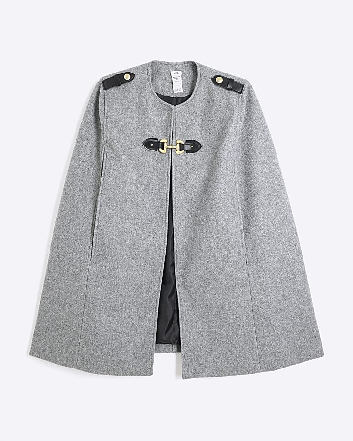 Grey Military Wool Cape