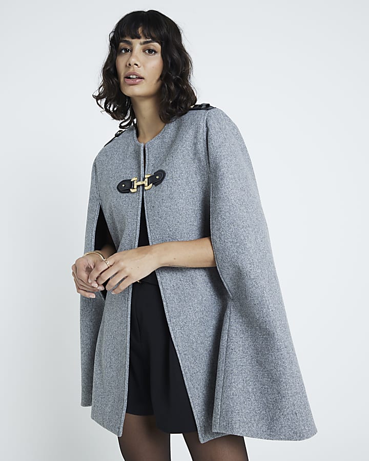 Grey Military Wool Cape