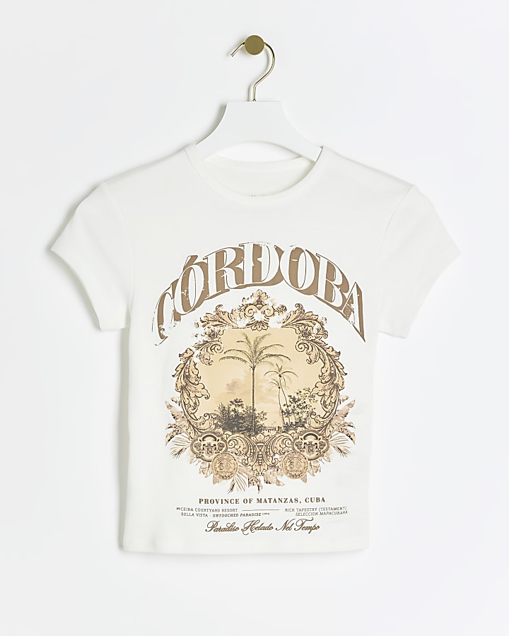 White Cordoba graphic baby t-shirt