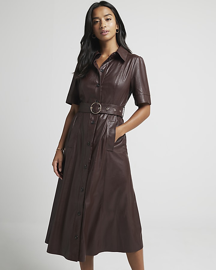 Petite leather dress hotsell