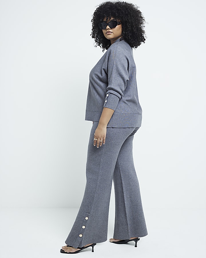 Plus Grey knitted trousers