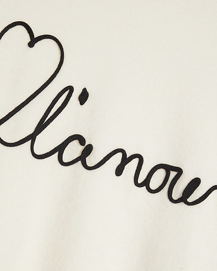 Cream L'Amour Graphic High Neck Jumper