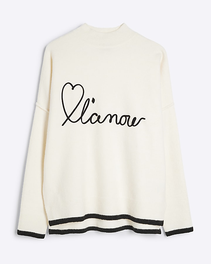 Cream L'Amour Graphic High Neck Jumper