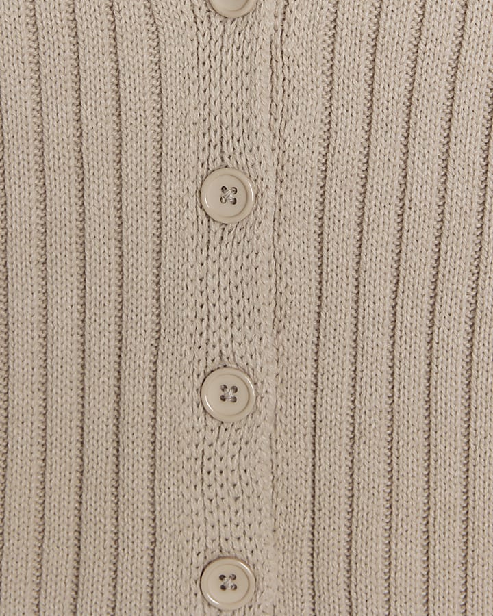 Beige knit waistcoat 2 in 1 top