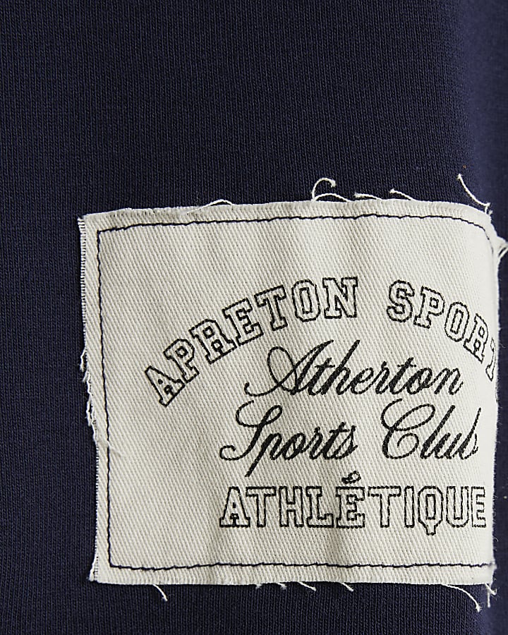 Navy ribbed tipped t-shirt
