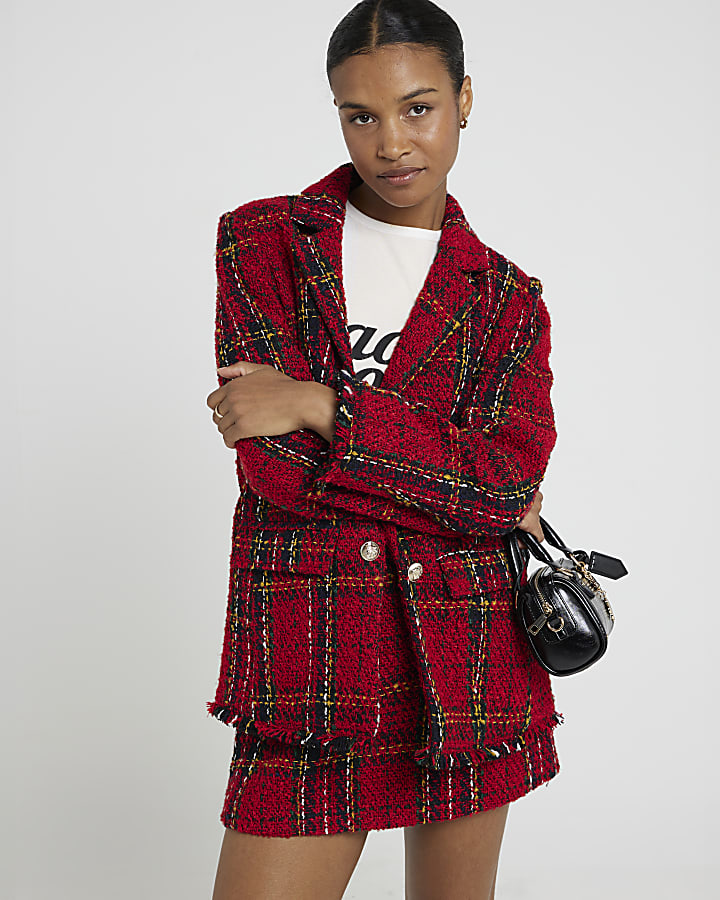 Tartan coat river island on sale