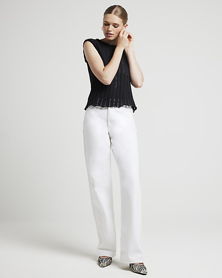 Black Ladder Tank Top