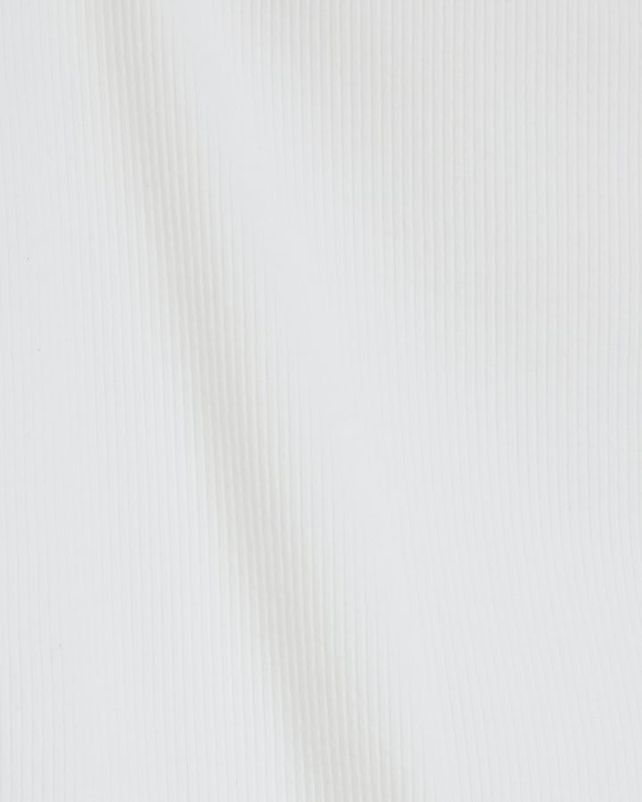White Square Neck Vest Top