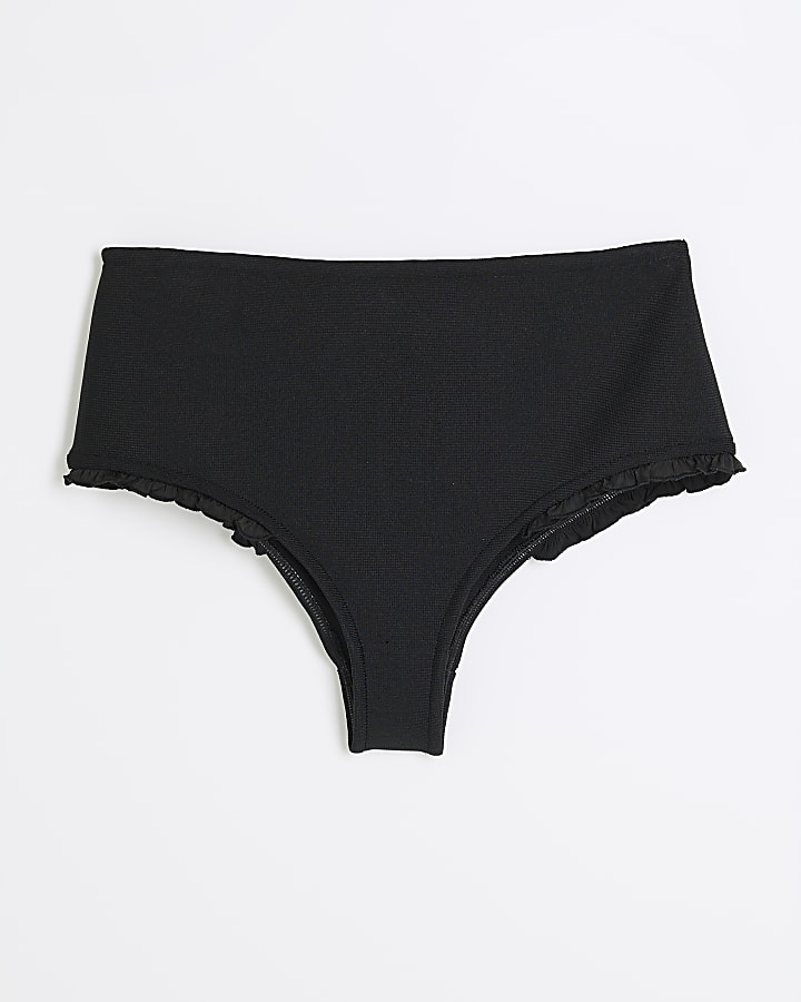 Black Bandage High Waisted Bikini Bottoms