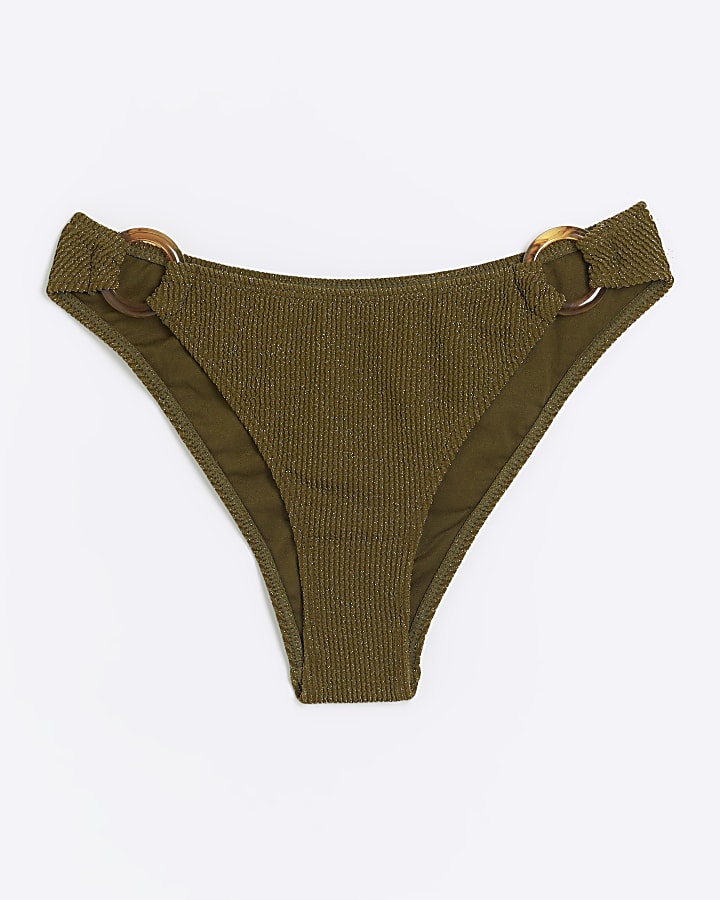 Khaki Glitter Textured Brief