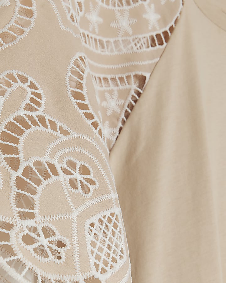 Beige t-shirt mini dress