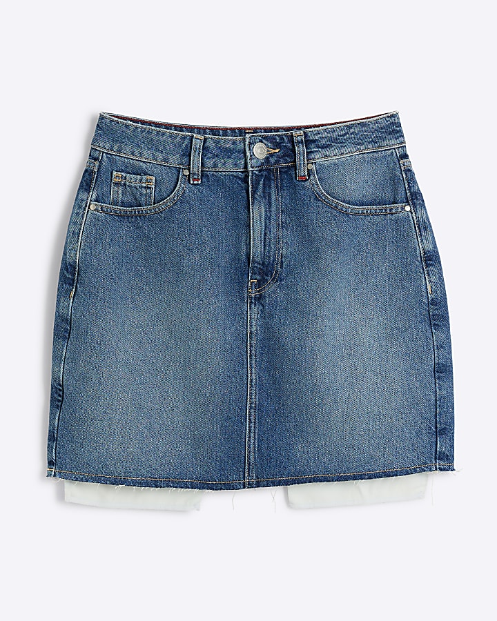 Blue Denim Mini Skirt