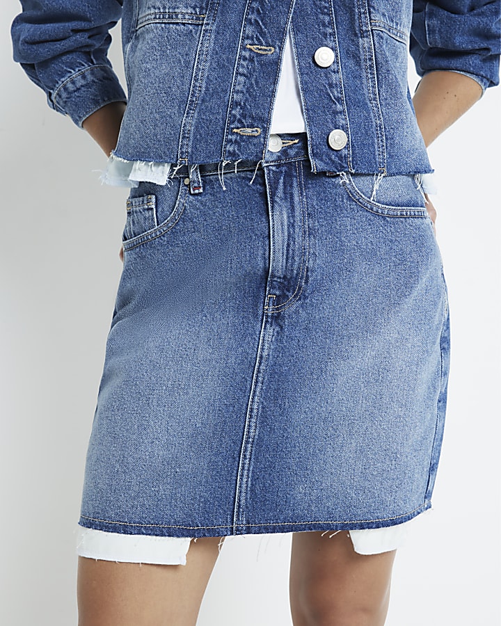 Blue Denim Mini Skirt