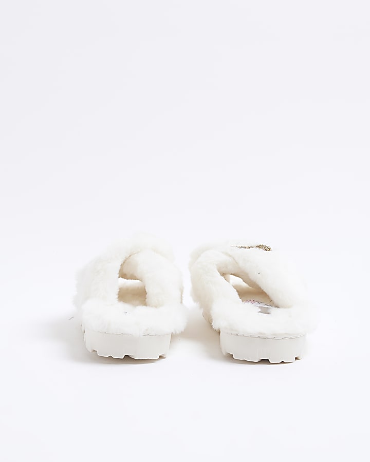 Cream Moon Star Strap Slippers