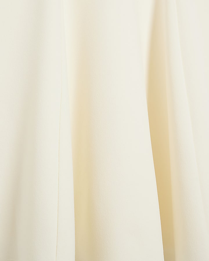 Cream flute sleeve skater mini dress