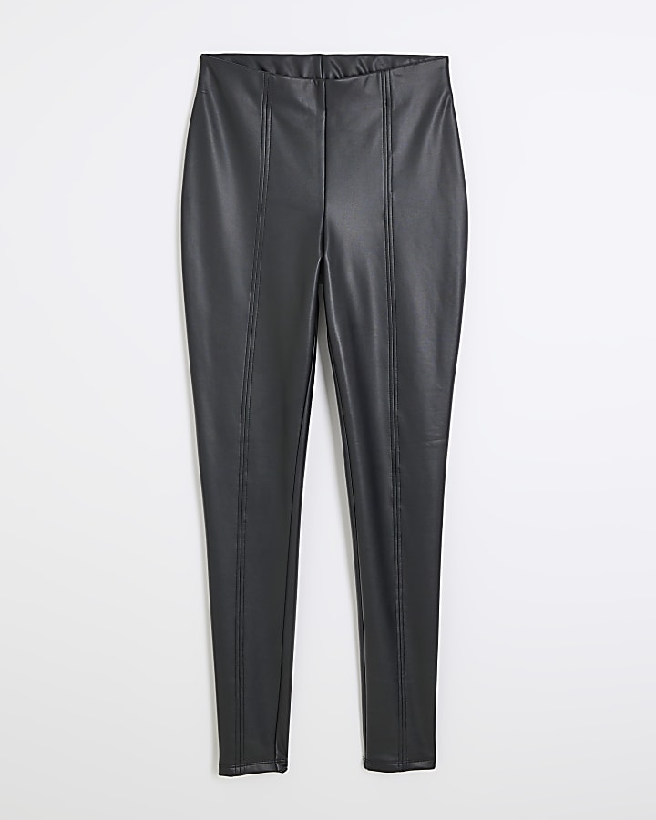 Black Faux Leather High Waisted Leggings