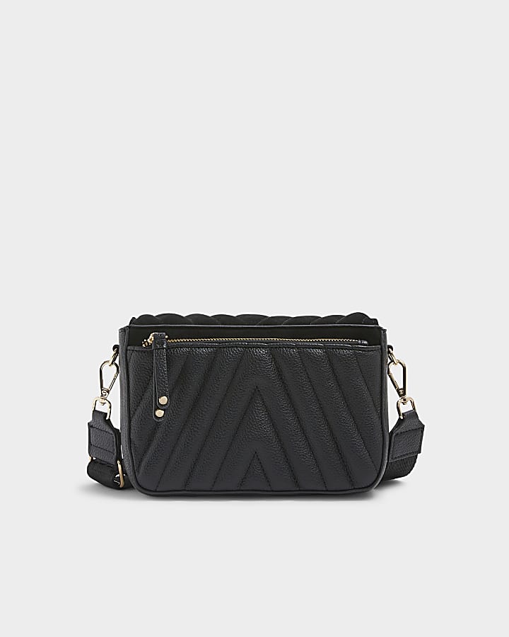 Black quilted cross body bag