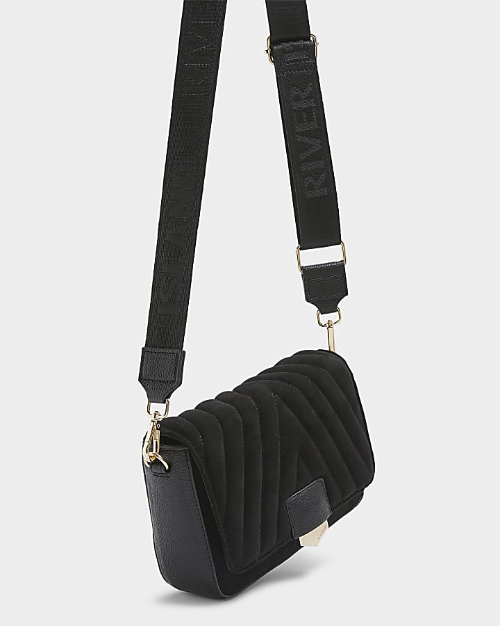 Black quilted cross body bag