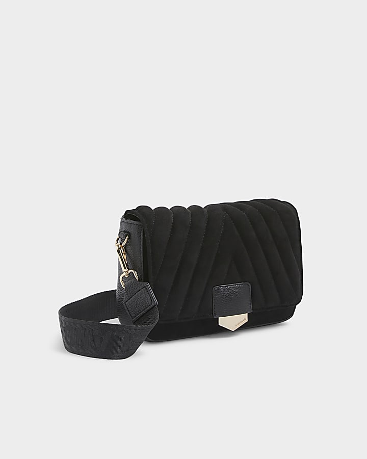 Black quilted cross body bag