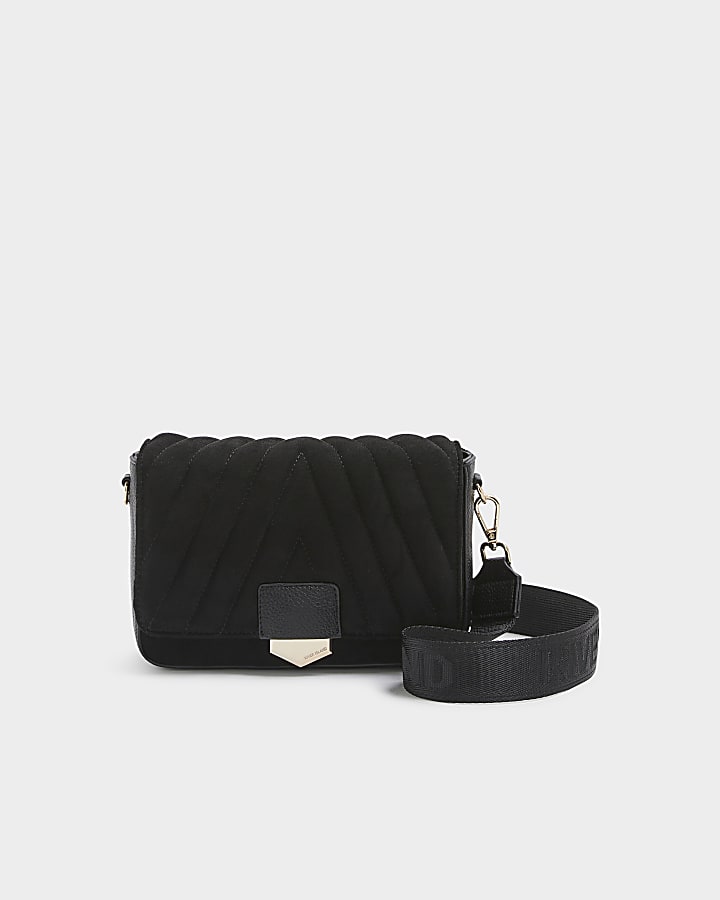 Black quilted cross body bag