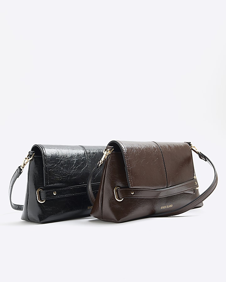 Brown Fold Over Small Clutch Bag