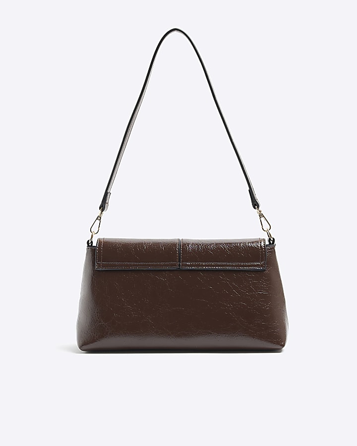 Brown Fold Over Small Clutch Bag