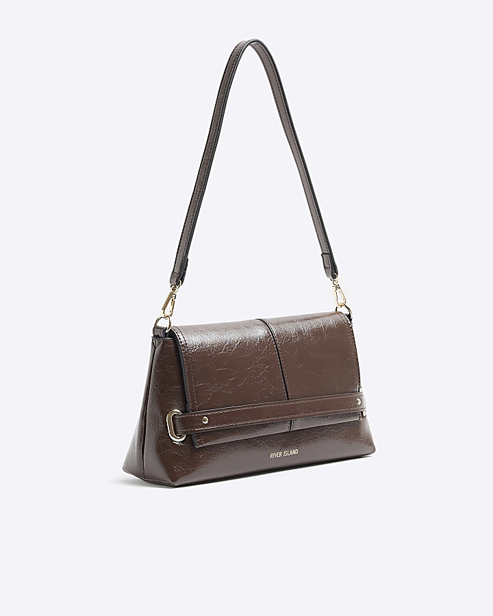 Brown Fold Over Small Clutch Bag