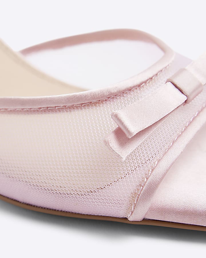 Pink Mini Bow Kitten Heel Mules