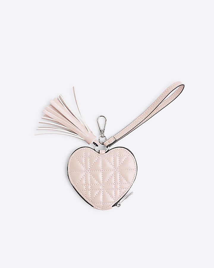 Pink Heart Clip Bag Charm Purse