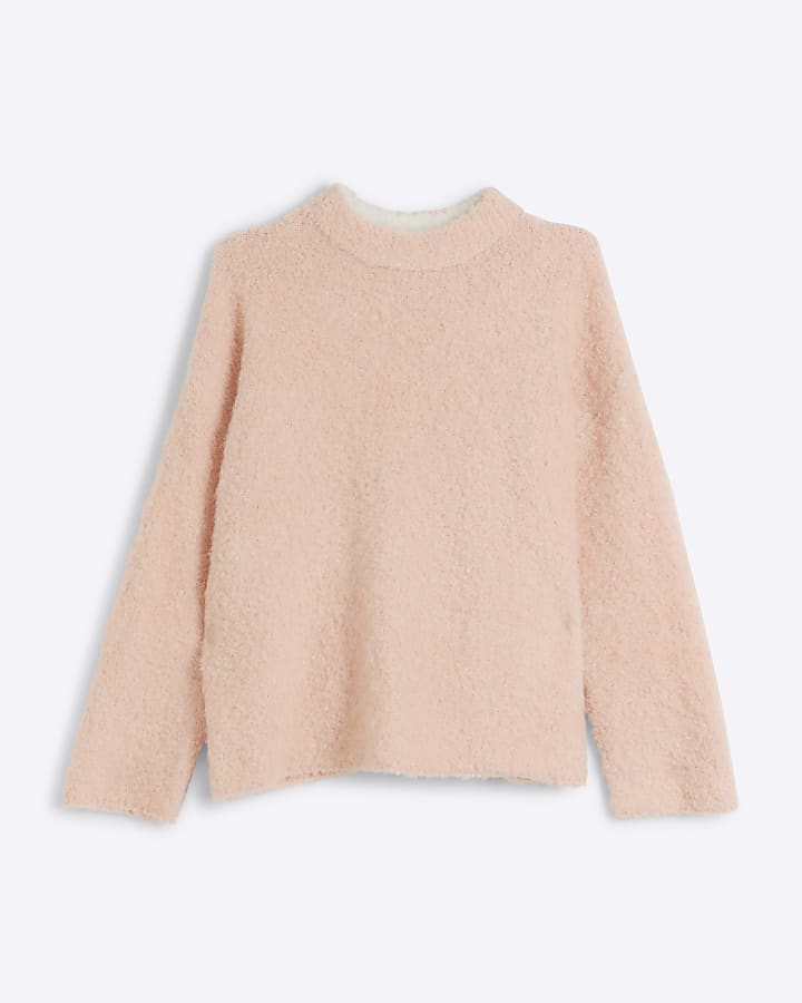 Pink fluffy knit jumper