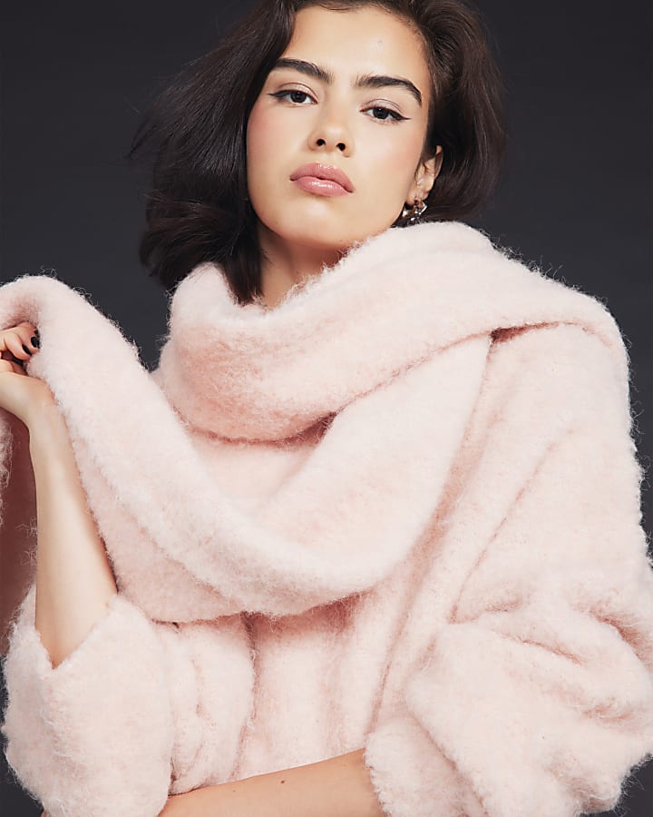 Pink fluffy knit jumper