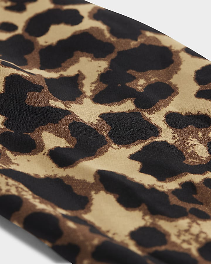 Brown leopard print hair scarf