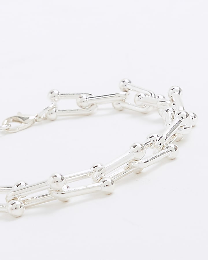 Silver chain link bracelet