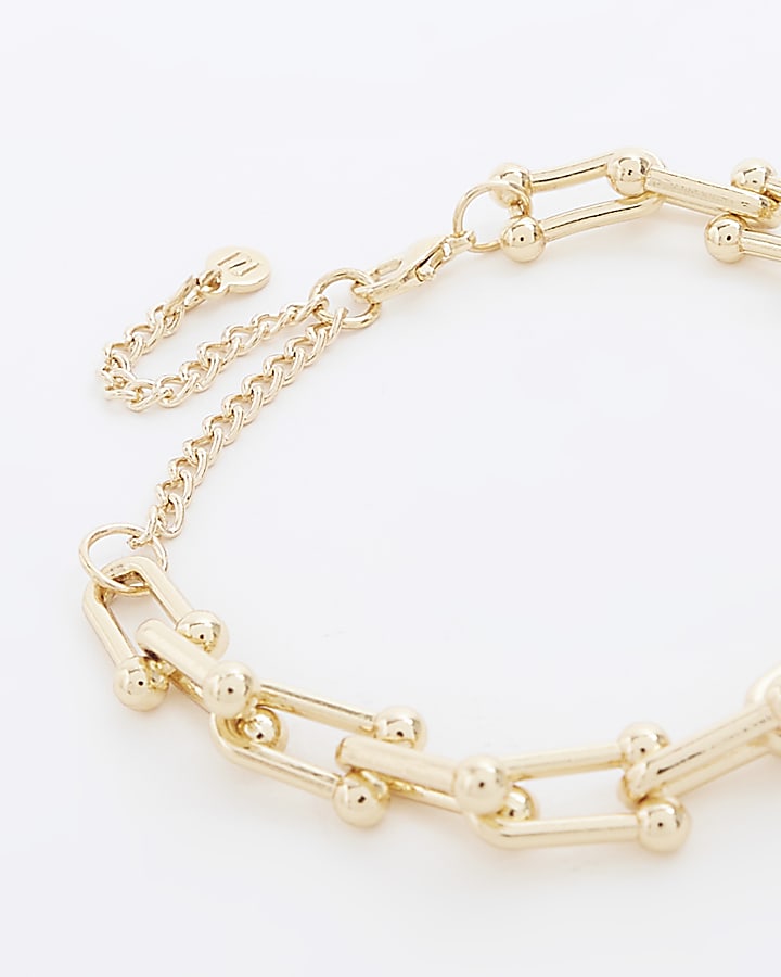 Gold chain link bracelet