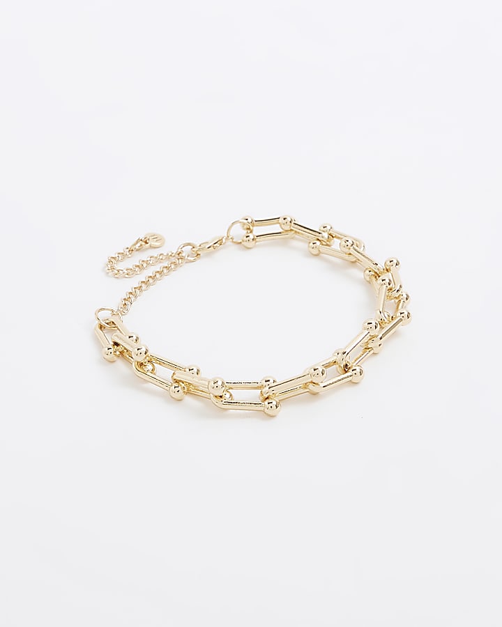 Gold chain link bracelet