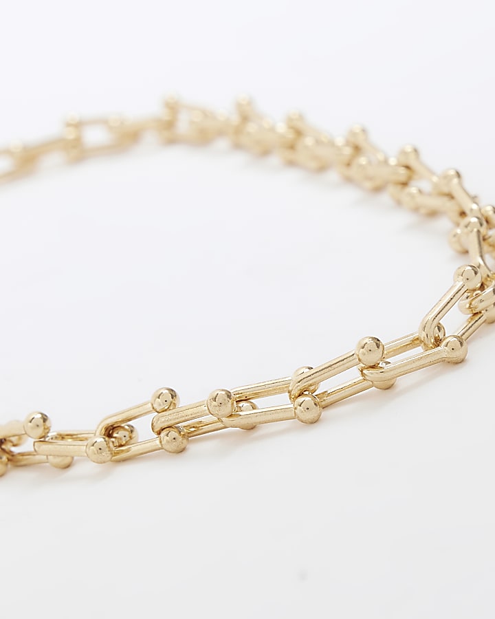 Gold chain link necklace