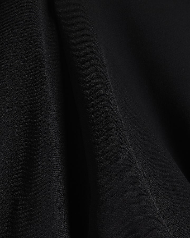 Black flute sleeve bodysuit
