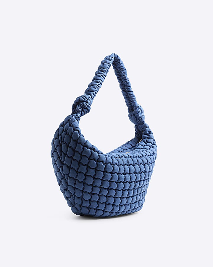 Blue Denim Scrunch Scoop Cross Body Bag