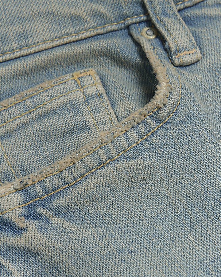 Blue high waisted wide leg jeans