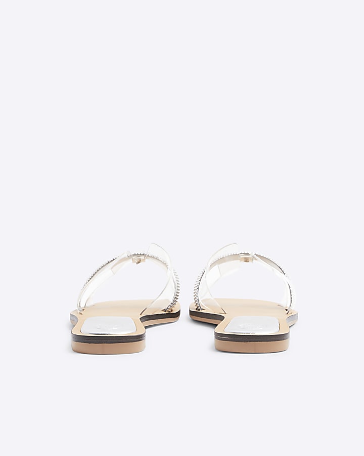 Silver Perspex Cut Out Sandals